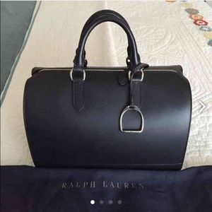 Ralph Lauren Black Handbag Genuine Vachetta Leather